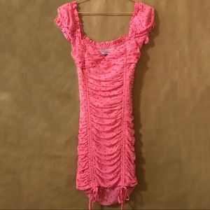Tiger Mist | NWT Toronto Dress in Pink Floral Ruched Front Bodycon Mini Dress